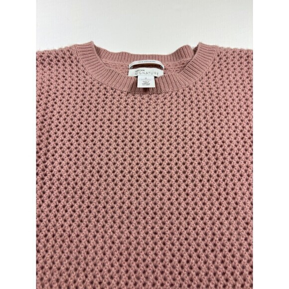 Nordstrom Signature Cashmere Sweater Pink Medium Loose Knit Balloon Sleeves - Picture 8 of 10